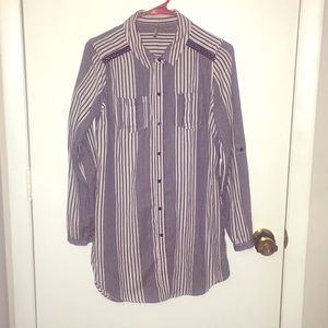 Long sleeve button down T-shirt dress